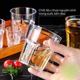 Cốc bát giác 180ml 200ml nhựa Việt Nhật cao cấp, Cốc nhựa meka , cốc sinh tố, trà chanh, nhà hàng - MS:6268/ 6269