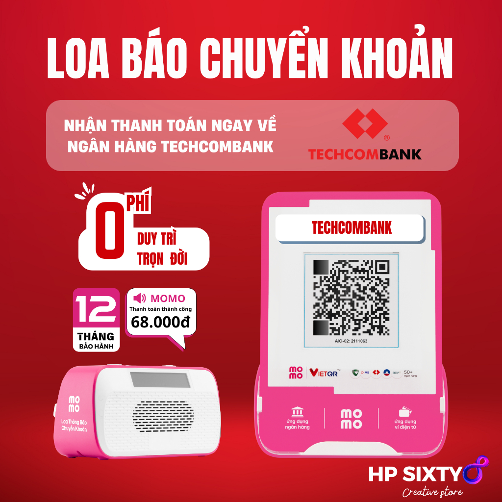 Loa MoMo Liên Kết NH Techcombank I Loa Báo Chuyển Khoản I Soundbox MoMo ...