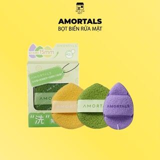 Mút Bọt Rửa Mặt Làm Sạch Sâu AMORTALS Cho Mọi Loại Da (3 Cái/Set)