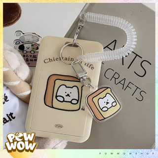Bao Đựng Thẻ Nhân Viên Nhựa ABS Kèm Dây Lò Xo Nhân Vật Hoạt Hình Mèo Sandwich Đáng Yêu Cute