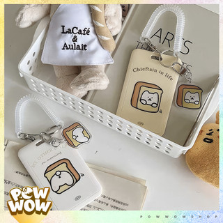 Bao Đựng Thẻ Nhân Viên Nhựa ABS Kèm Dây Lò Xo Nhân Vật Hoạt Hình Mèo Sandwich Đáng Yêu Cute