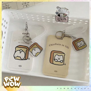 Bao Đựng Thẻ Nhân Viên Nhựa ABS Kèm Dây Lò Xo Nhân Vật Hoạt Hình Mèo Sandwich Đáng Yêu Cute