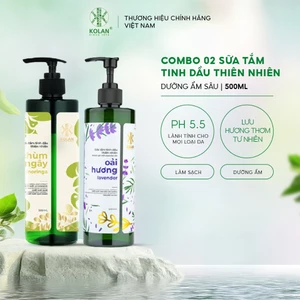 Combo 2 Sữa Tắm Tinh Dầu Thiên Nhiên KOLAN 500ml/Chai, Giúp Làm Sạch Da & Lưu Hương Thơm
