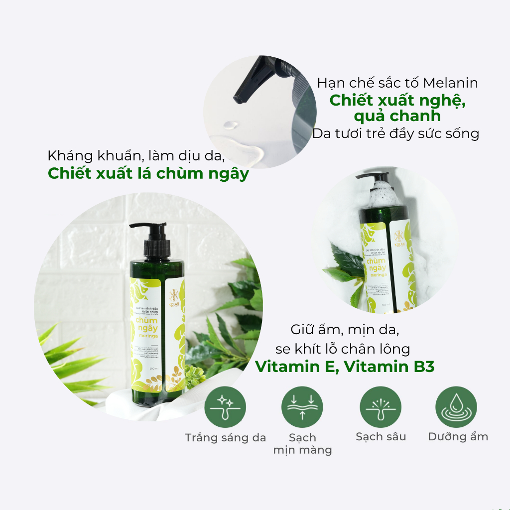 Sữa Tắm KOLAN 500ml, Làm Sạch Da, Dưỡng Ẩm, Mềm Mịn, Lưu Hương