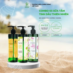Combo 3 Sữa Tắm Tinh Dầu Thiên Nhiên KOLAN 500ml/Chai, Giúp Làm Sạch Da & Lưu Hương Thơm