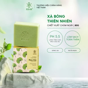 Xà Bông KOLAN 80g, Chiết Xuất Rau Má, Giảm Mụn Lưng, Làm Sạch & Sáng Mịn Da