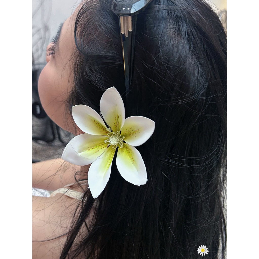 [SỈ] Kẹp tóc Hoa LiLy Hoa Mẫu Đơn Cao Cấp Hoa Huệ Tây LOẠI 1 size To đi biển mùa hè FLOWER QUEMEO hair lip