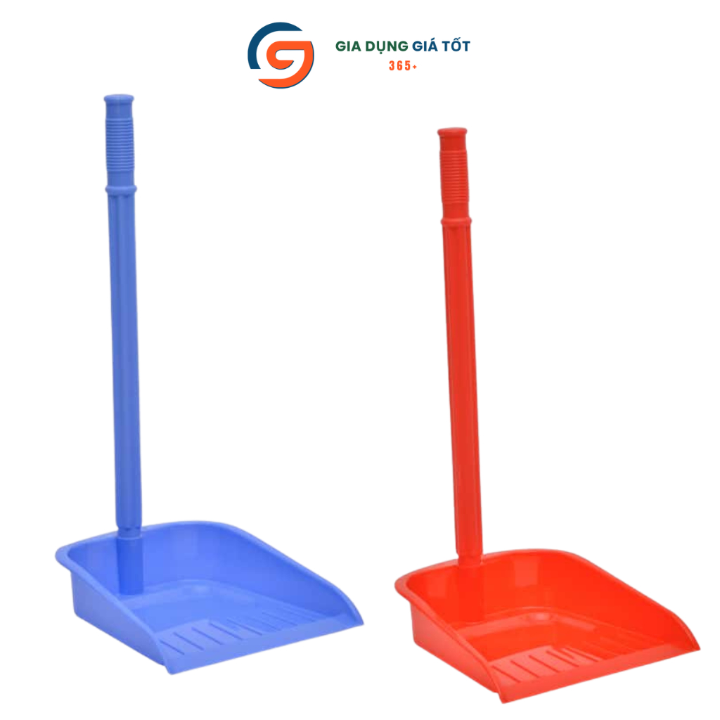 Hót rác cán dài 63cm nhựa PP Song Long, xẻng hót rác kiểu đứng