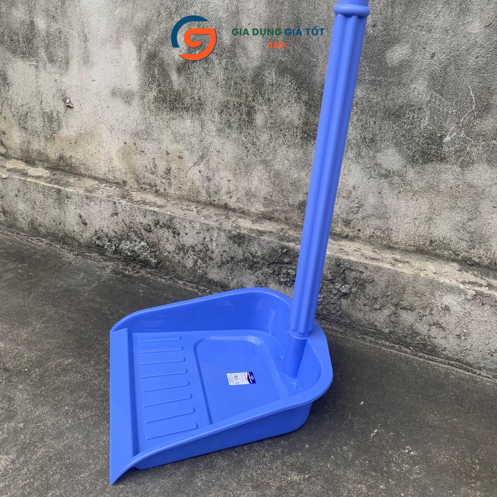 Hót rác cán dài 63cm nhựa PP Song Long, xẻng hót rác kiểu đứng