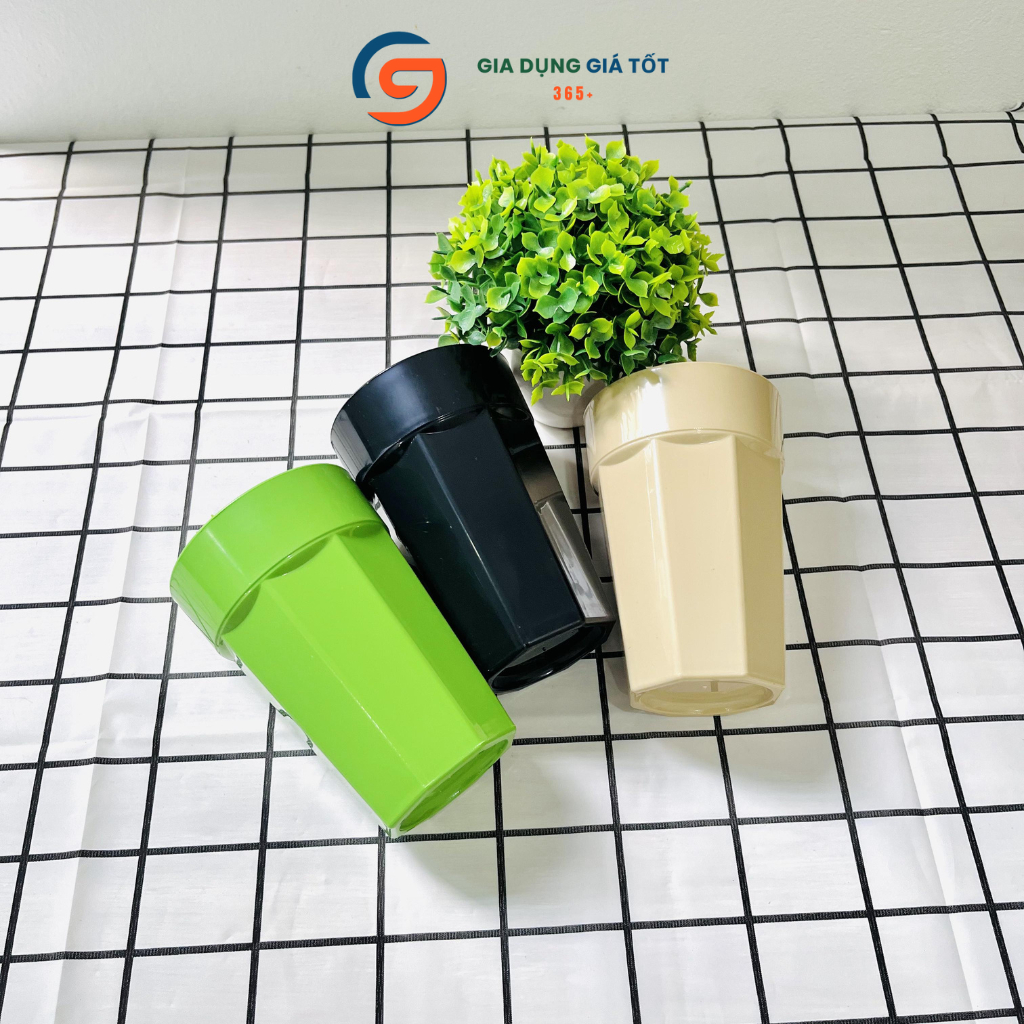 Cốc nhựa 500ml, ly nhựa uống nước 8 cạnh Song Long nhiều màu
