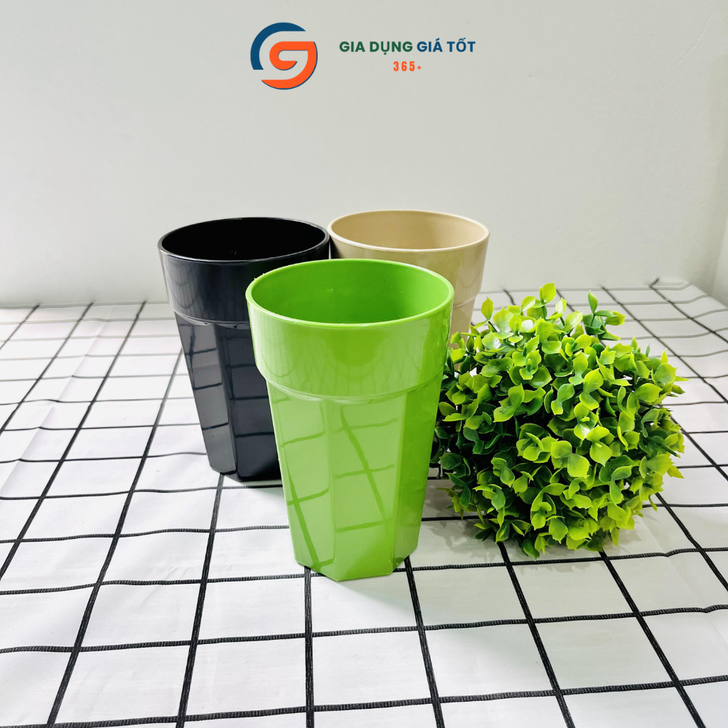 Cốc nhựa 500ml, ly nhựa uống nước 8 cạnh Song Long nhiều màu
