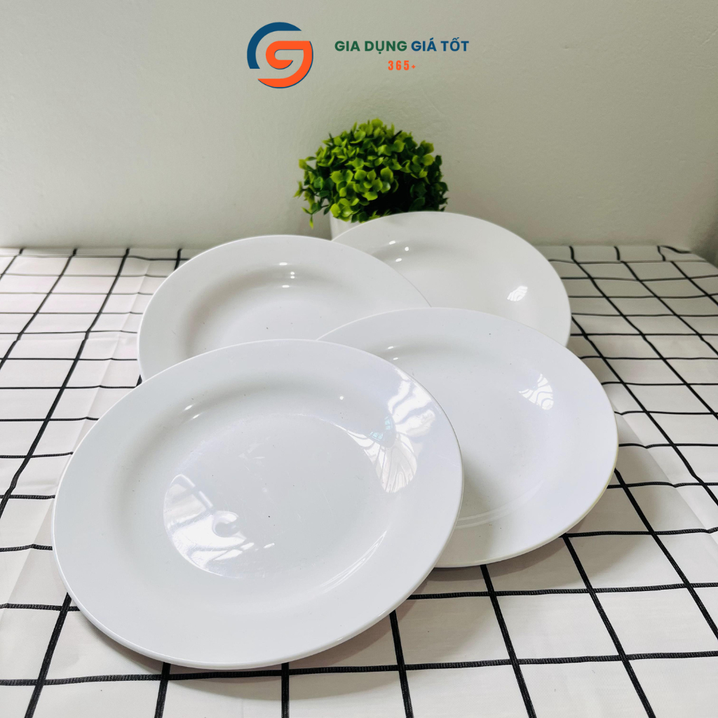 Đĩa tròn nhựa phíp HQ Song Long đựng thức ăn, bánh kẹo, đồ tráng miệng cho gia đình, nhà hàng