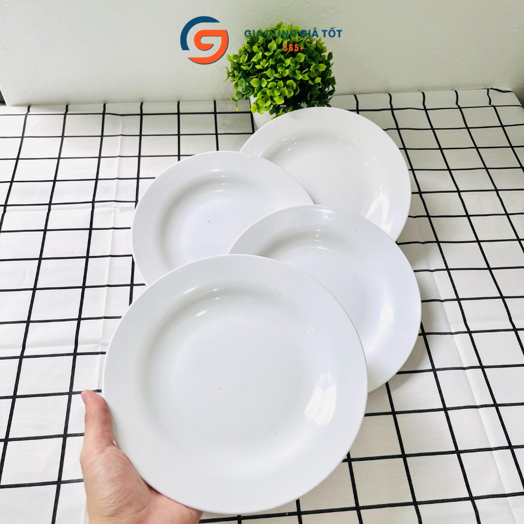 Đĩa tròn nhựa phíp HQ Song Long đựng thức ăn, bánh kẹo, đồ tráng miệng cho gia đình, nhà hàng