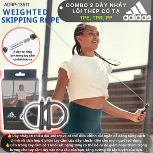 Dây Nhảy Lõi Thép Chính Hãng ADIDAS ADRP-13511 Weighted Skipping Rope - Combo 2 Sợi Dây Có Tạ