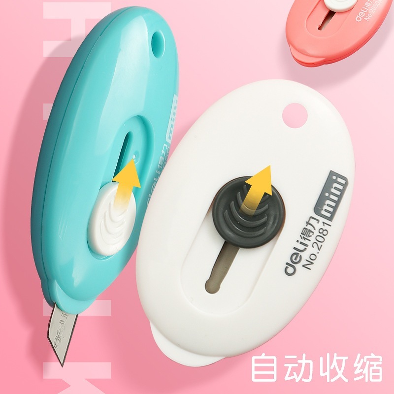 Dao Rọc Giấy Mini Deli – 35mm – Siêu Dễ Thương, Đủ Màu – Tiện Lợi Cho Học Tập, Văn Phòng