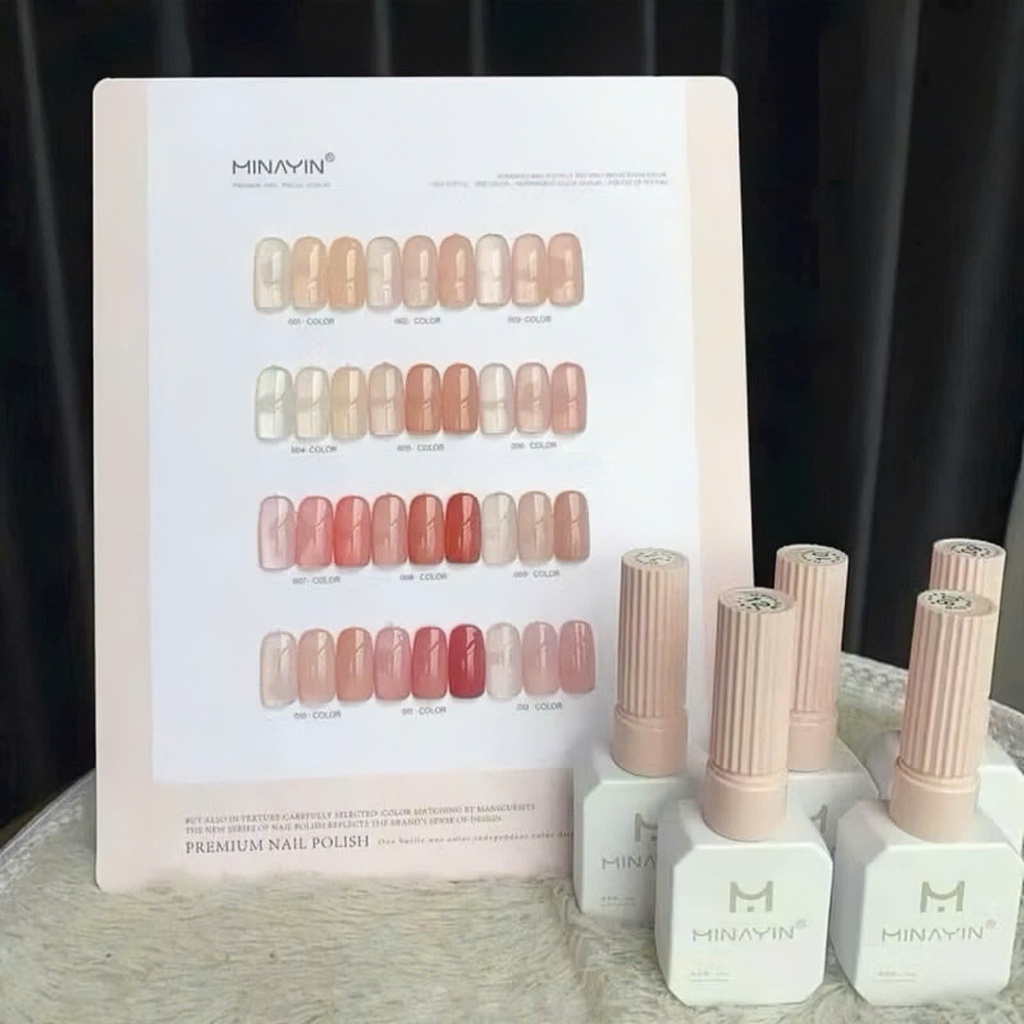[Xả hết] Set sơn thạch MINAYIN 12 màu - Bộ sơn gel thạch trong suốt màu xinh phong cách Hàn Quốc (tặng kèm bảng màu)