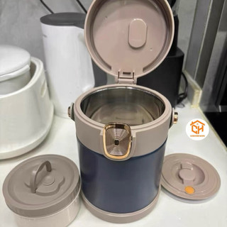 Hộp đựng cơm giữ nhiệt inox 2-3-4 ngăn có quai xách, hộp đựng cơm giữ nhiệt 24h cho nhân viên văn phòng Cam Homeware