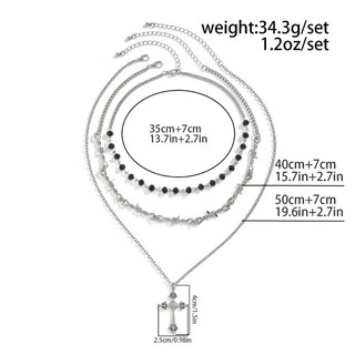 set dây chuyền thánh giá 3 dây sang chảnh cá tính hàng qccc