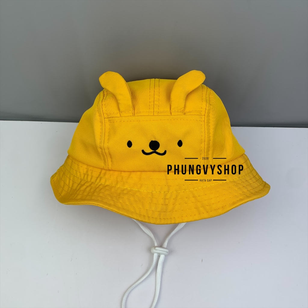 Bé 1-2 Tuổi- Mũ nón bucket tai bèo vành chắn giọt bắn bụi trẻ em trai gái phungvyshop- / Bo nhí CÚN MẶT CHỮ NHẬT/