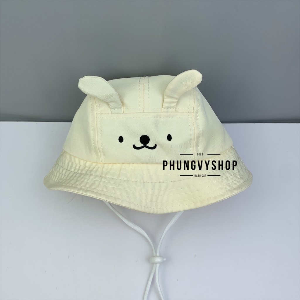 Bé 1-2 Tuổi- Mũ nón bucket tai bèo vành chắn giọt bắn bụi trẻ em trai gái phungvyshop- / Bo nhí CÚN MẶT CHỮ NHẬT/