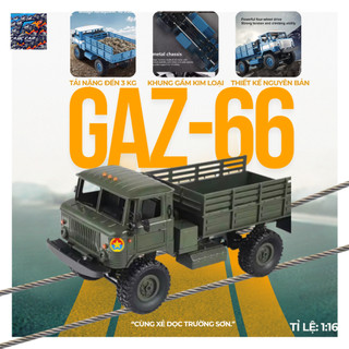Tải quân sự GAZ-66 Xe Điều Khiển Từ Xa WPL B-24 Tỷ Lệ 1:16 4x4 Off-Road Leo Núi