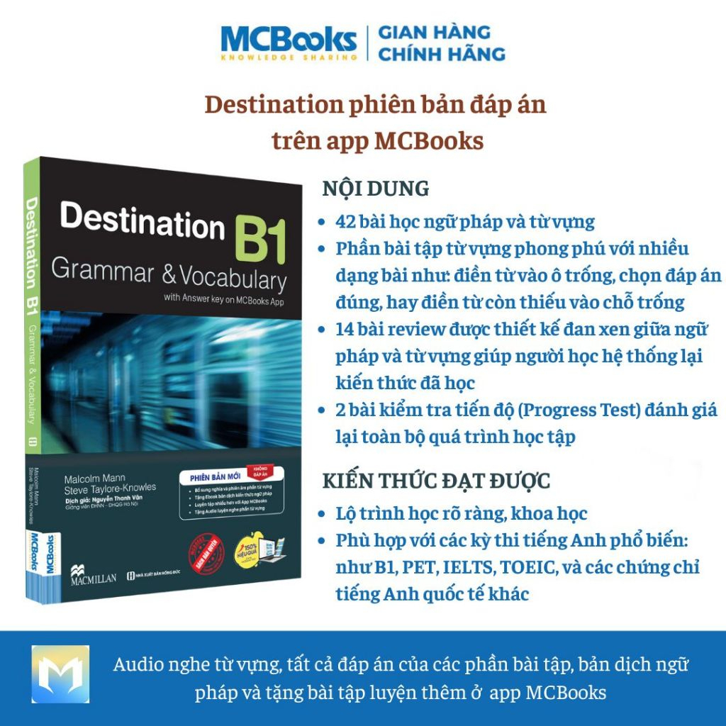 Sách - Destination B1 Grammar and Vocabulary - Tặng Audio, Bài Tập Thực Hành MCBooks - MCBooks