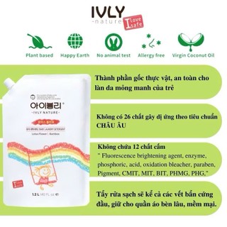 Nước giặt hưu cơ IVLY NATURE nhập khẩu hàn quốc 1200ml