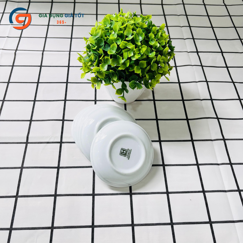 Đĩa chấm, đĩa đựng gia vị sứ trắng men LOHACO hàng đẹp