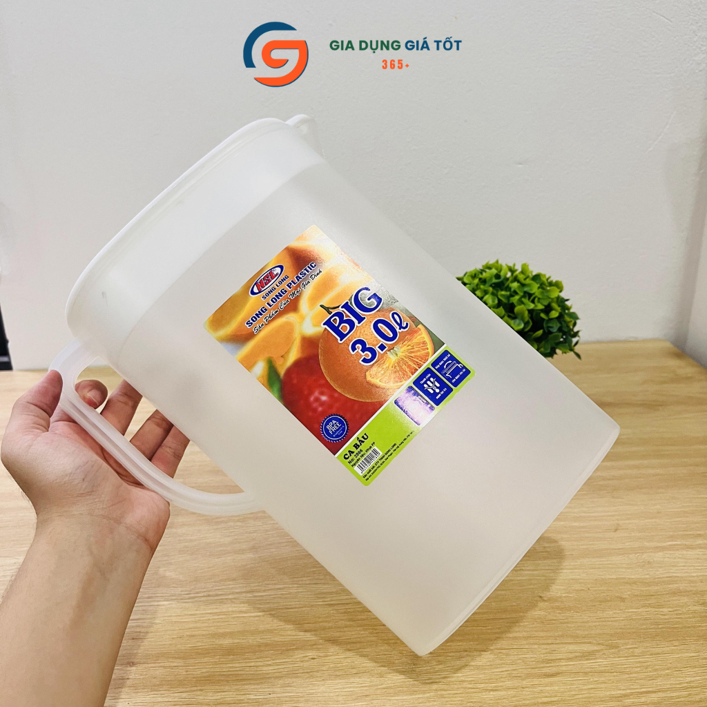 Ca đựng nước 3 lít Song Long, ca nhựa có nắp cao cấp