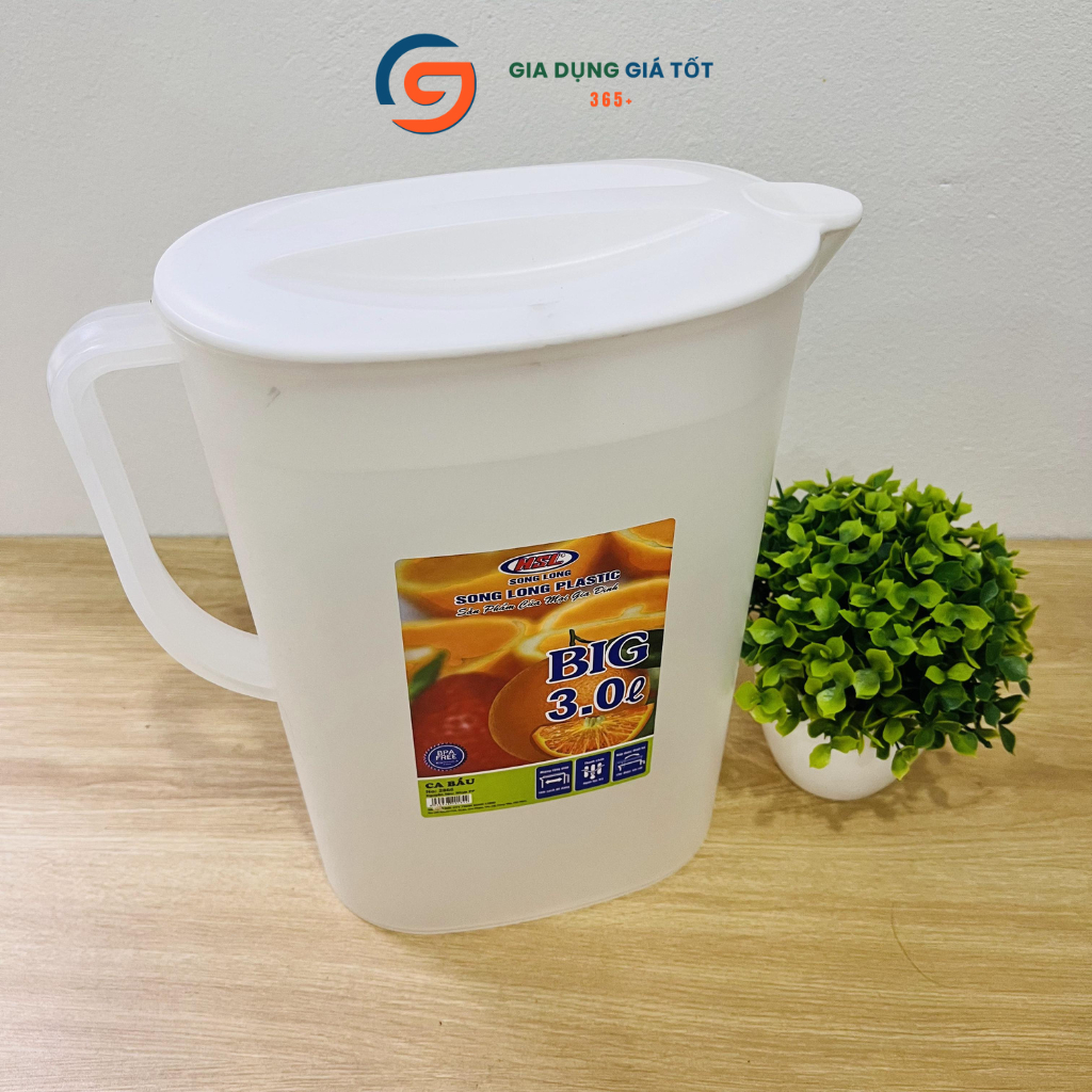 Ca đựng nước 3 lít Song Long, ca nhựa có nắp cao cấp