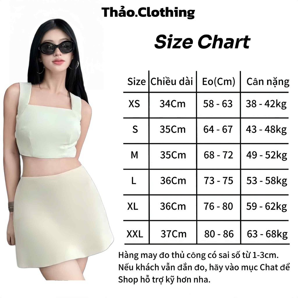 CHÂN VÁY CHỮ A CẠP CAO CHÉO ÉP MÙNG có quần bảo hộ - Thảo.Clothing S304