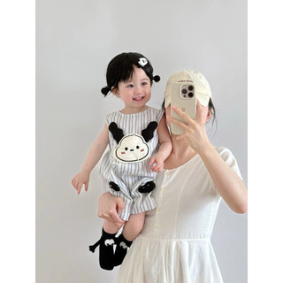 Bộ áo liền quần sọc dễ thương mùa hè cho bé