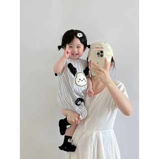Bộ áo liền quần sọc dễ thương mùa hè cho bé