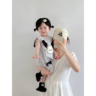Bộ áo liền quần sọc dễ thương mùa hè cho bé
