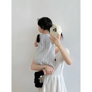 Bộ áo liền quần sọc dễ thương mùa hè cho bé