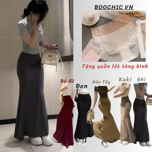 Chân Váy Đuôi Cá Dáng Dài Chất Liệu Houndstooth Tăm Hàn 5D Nhập - Chân Váy Đuôi Cá BOOCHIC - Dễ Phối Đồ Dành Cho Nữ