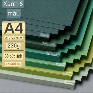 Set 30 tờ giấy bìa A4 cứng dày 230gsm – tông màu xanh dương - làm thiệp, DIY, Viết chữ Calligraphy, lovebox...