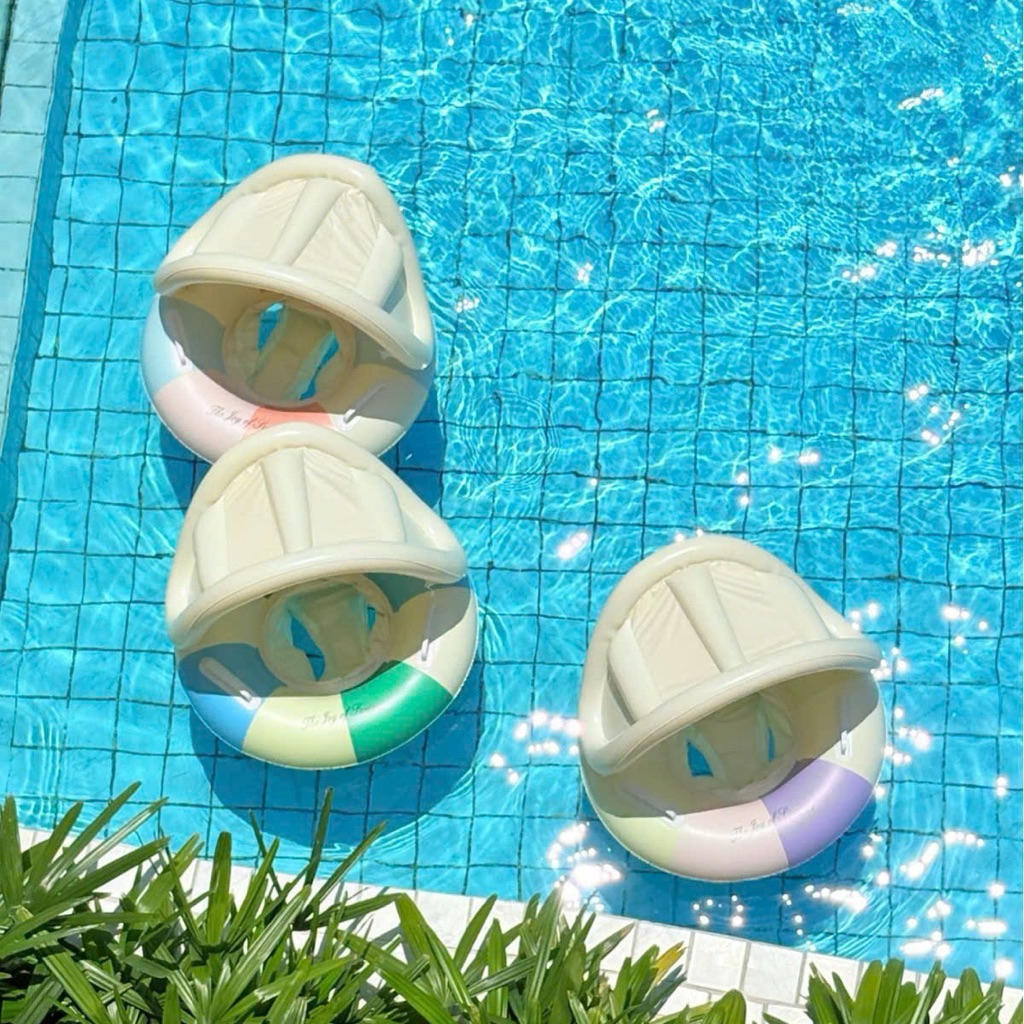 Phao Bơi Có Mái Che Cho Bé – An Toàn, Chống Nắng Mùa Hè, Phao bơi chống lật cho bé, có mái chế