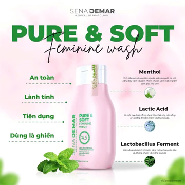Dung dịch vệ sinh phụ nữ Sena Demar PURE & SOFT FEMININ WASH 300ml -hạn 2028 dung dịch vệ sinh senademar TN96
