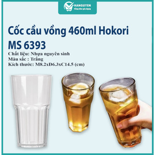 Cốc cầu vồng Hokori nhựa Việt Nhật 460ml, ly nhựa, cốc uống trà chanh trong suốt - MS: 6393