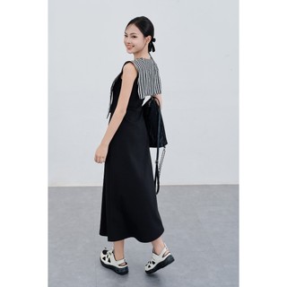 Đầm sát nách dáng xòe cotton phối khăn kẻ trẻ trung VIEN TRAN V66C25H002