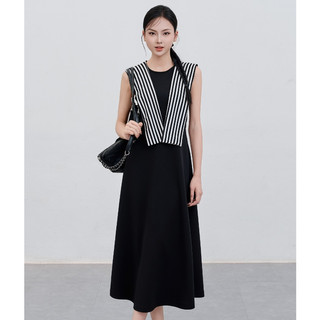 Đầm sát nách dáng xòe cotton phối khăn kẻ trẻ trung VIEN TRAN V66C25H002