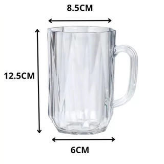 Cốc kim cương 460ml Hokori, ly nhựa uống nước chịu nhiệt có quai cầm Việt Nhật -MS:6389