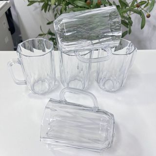 Cốc kim cương 460ml Hokori, ly nhựa uống nước chịu nhiệt có quai cầm Việt Nhật -MS:6389
