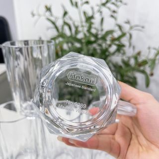Cốc kim cương 460ml Hokori, ly nhựa uống nước chịu nhiệt có quai cầm Việt Nhật -MS:6389