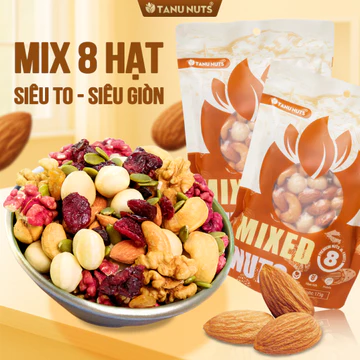 Hạt dinh dưỡng mix 8 loại TANU NUTS, hạt ngũ cốc dinh dưỡng