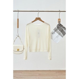 Áo khoác nư thun mỏng cardigan mềm cổ nơ buộc VIEN TRAN V65O25Q013