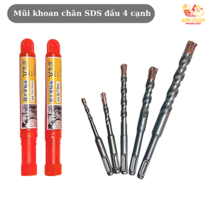 Mũi khoan bê tông đầu 4 cạnh chuôi SDS khoan tường tiện dụng nhiều kích thước