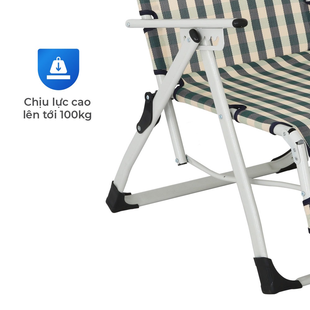 Ghế xếp thư giãn Deli Toto QUI PHÚC, gấp gọn tiện lợi, đa năng, vải lưới cao cấp, thoáng khí