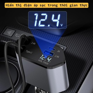 Tẩu Sạc Nhanh Ô Tô 120W 4in1 Bộ sạc xe hơi USB Type-C Lightning có sạc siêu nhanh ​sạc điện thoại​